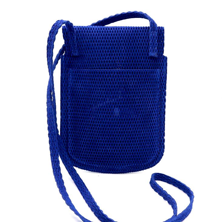 Griesbach – Phone Bag aus perforiertem Veloursleder in Farbe Blau - 0