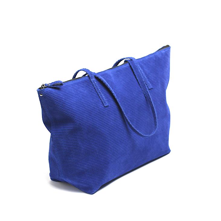 Griesbach – Soley Bag aus perforiertem Veloursleder in Farbe Blau - 2