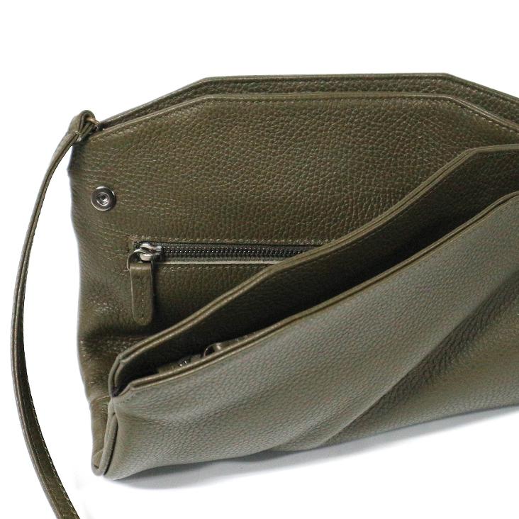 Griesbach - Azra Clutch in strukturiertem Leder Farbe Olivgrün - 2