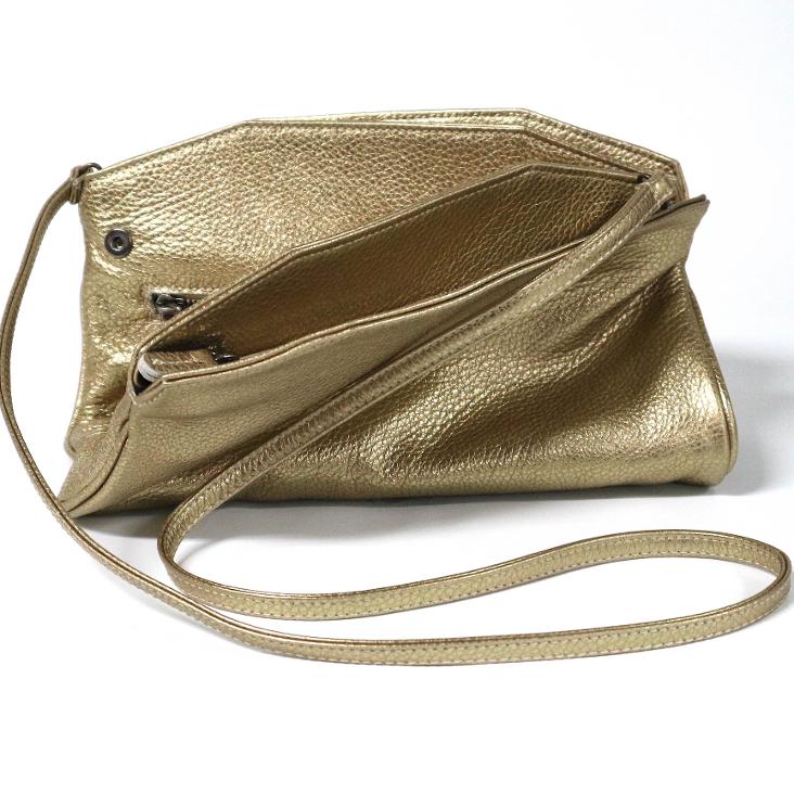 Griesbach - Azra Clutch in strukturiertem Leder in Metallic-Optik Farbe Gold - 3