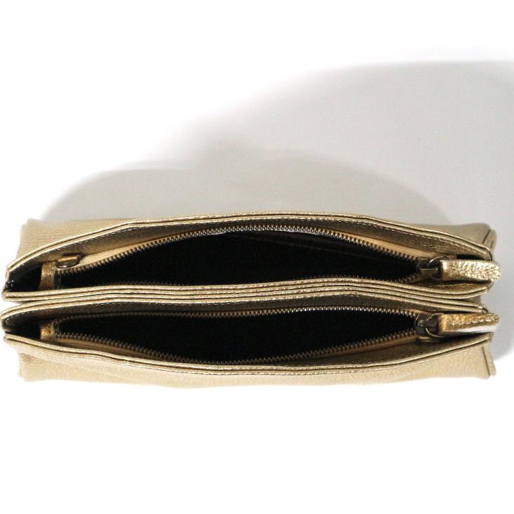 Griesbach - Azra Clutch in strukturiertem Leder in Metallic-Optik Farbe Gold - 4