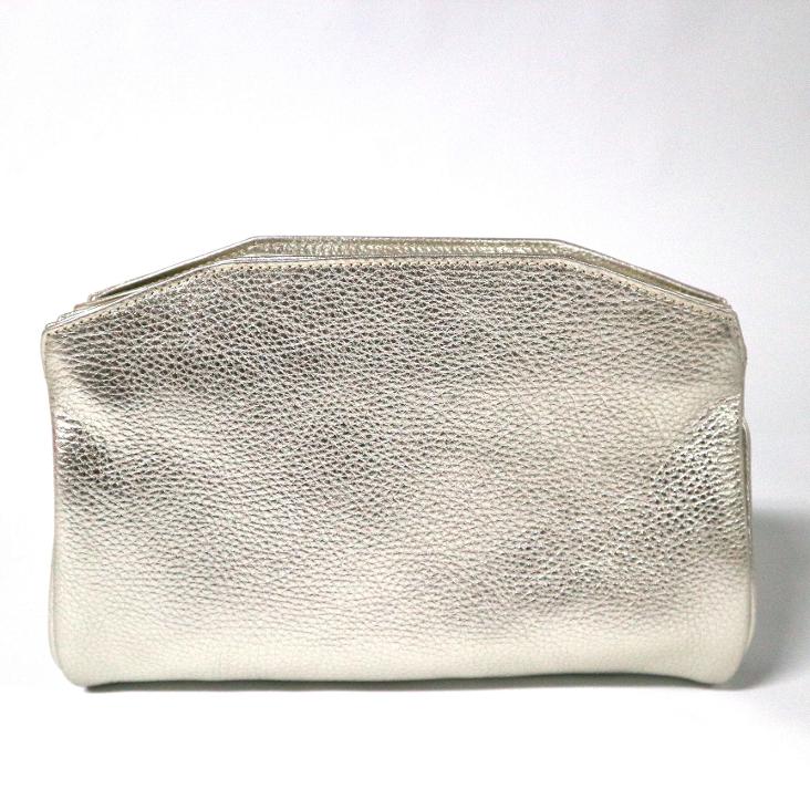 Griesbach - Azra Clutch in strukturiertem Leder in Metallic-Optik Farbe Platin - 0