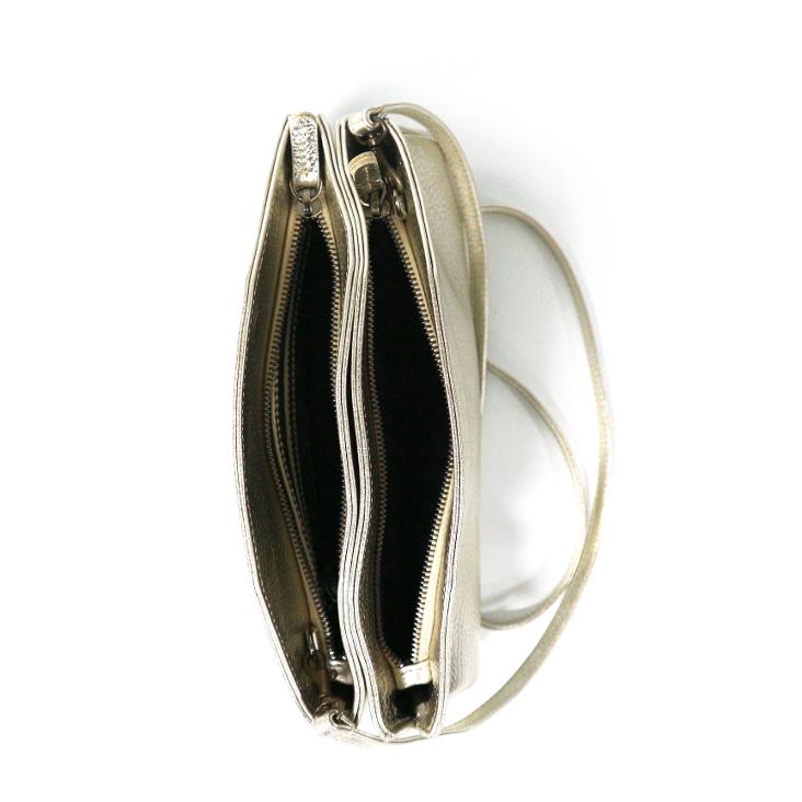 Griesbach - Azra Clutch in strukturiertem Leder in Metallic-Optik Farbe Platin - 3