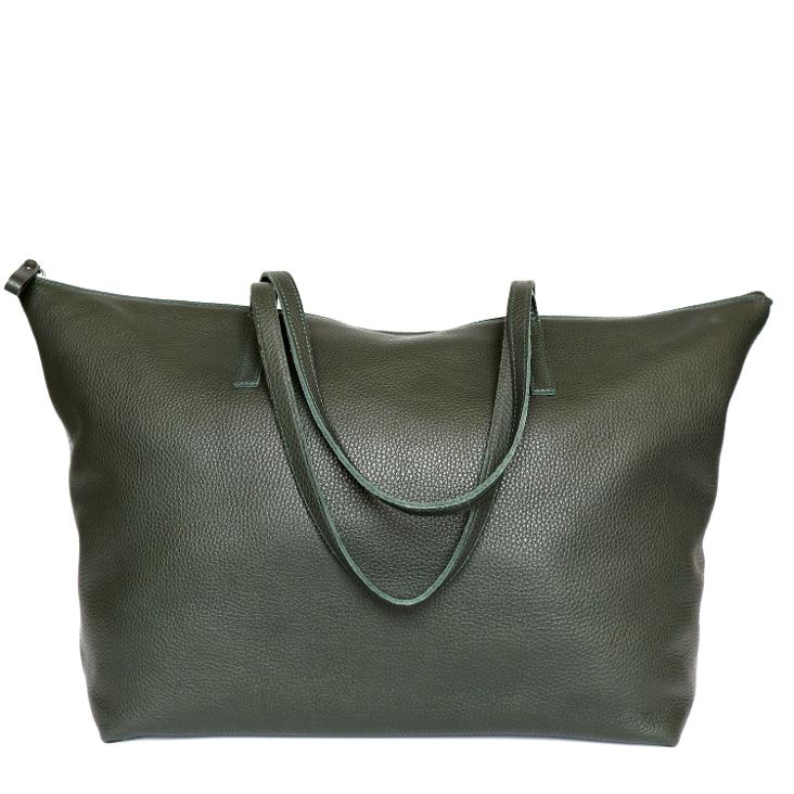 Griesbach – Big Soley Bag aus genarbtem Glattleder Farbe Dunkelgrün - 0