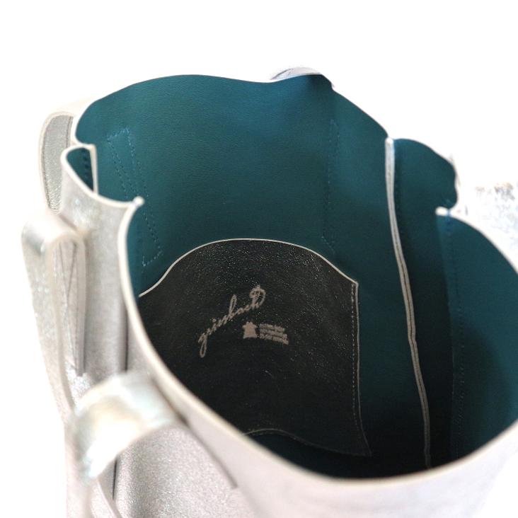 Griesbach - City Tote Bag aus körnigem Doubleface Leder in Metallic-Optik Farbe Silber / Blau - 1