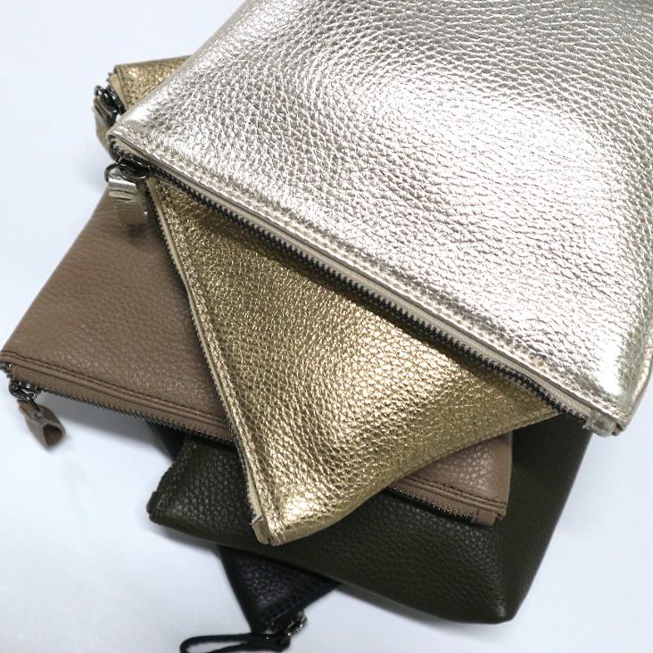 Griesbach - Marina Case aus strukturiertem Leder in Metallic-Optik Farbe Platin - 1