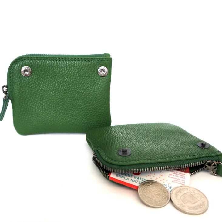 Griesbach – Money Case Double aus grünem strukturiertem Leder - 0