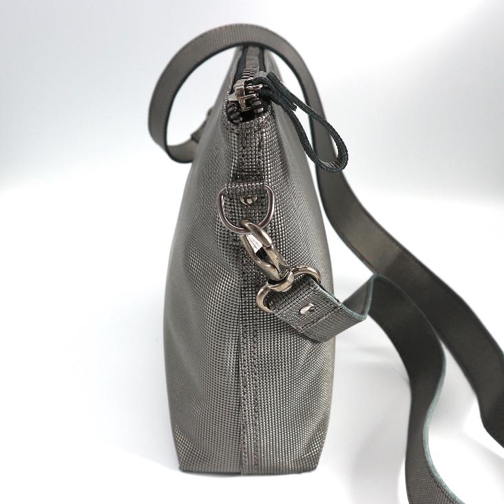Griesbach – Pepita Bag aus geprägtem Leder in Metallic-Optik Farbe Graphit - 0