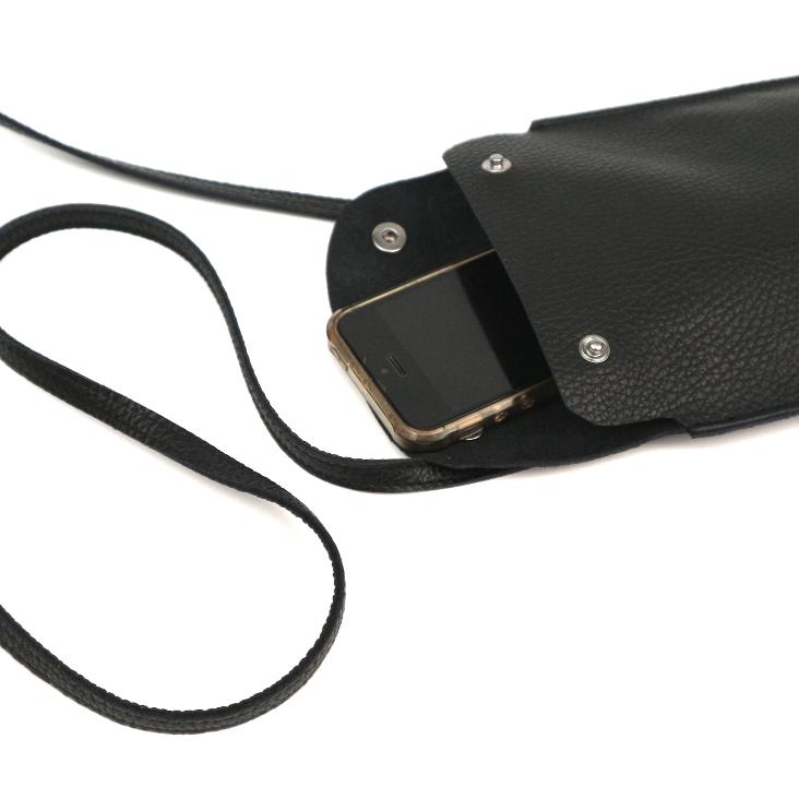 Griesbach – Phone Bag aus schwarzem strukturiertem Leder - 2
