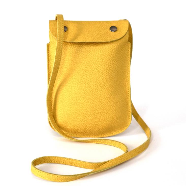 Griesbach – Phone Bag aus strukturiertem Leder Farbe Gelb