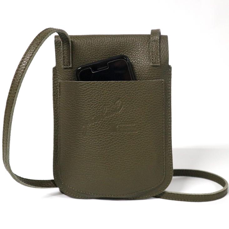 Griesbach – Phone Bag aus strukturiertem Leder Farbe Olivgrün - 0