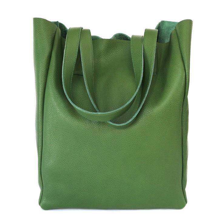 Griesbach – Simple Tote Bag aus genarbtem Glattleder Farbe Grün