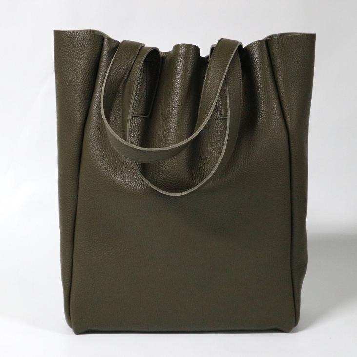 Griesbach – Simple Tote Bag aus strukturiertem Leder Farbe Olivgrün