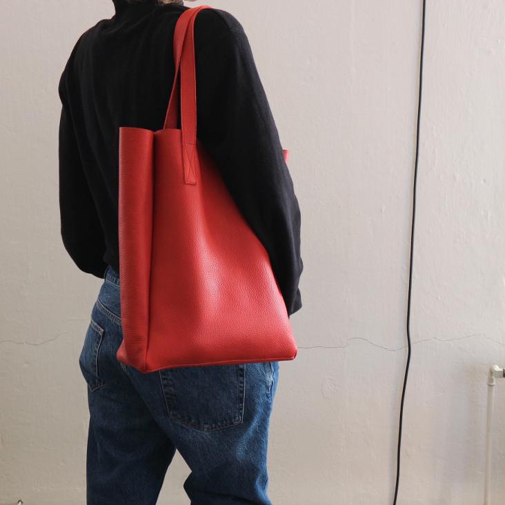Griesbach – Simple Tote Bag aus strukturiertem Leder Farbe Rot - 3