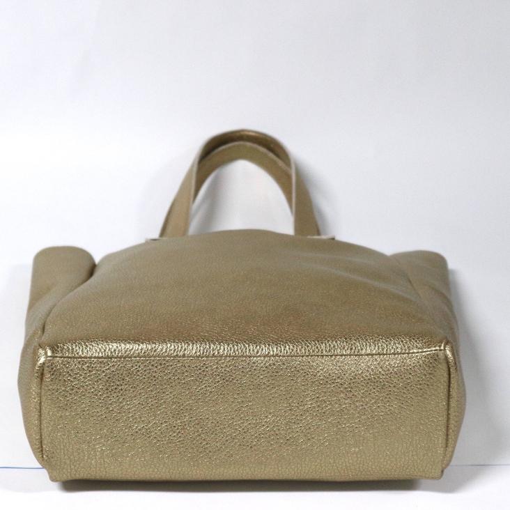 Griesbach - Simple Tote Bag aus strukturiertem Leder in Metallic-Optik Farbe Gold - 3