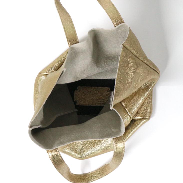 Griesbach - Simple Tote Bag aus strukturiertem Leder in Metallic-Optik Farbe Gold - 4