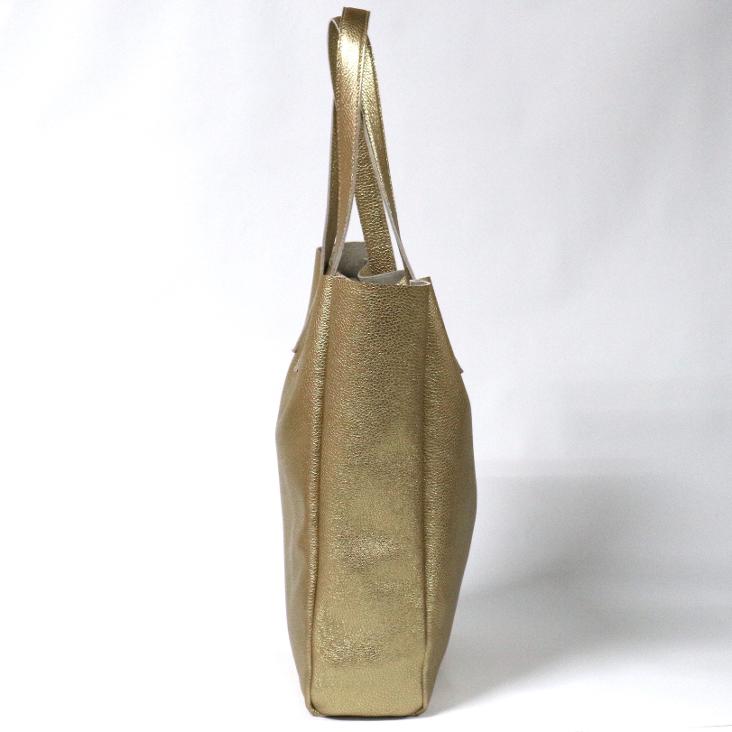 Griesbach - Simple Tote Bag aus strukturiertem Leder in Metallic-Optik Farbe Gold - 1