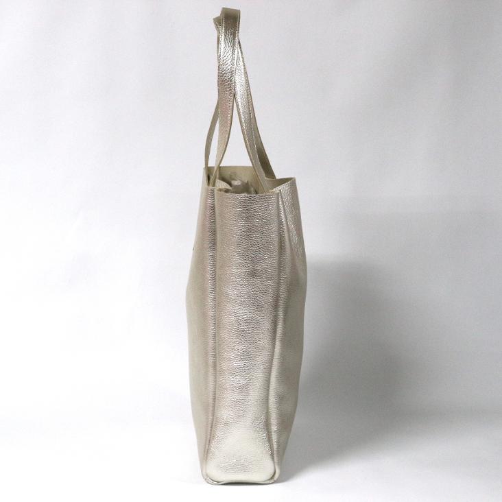 Griesbach - Simple Tote Bag aus strukturiertem Leder in Metallic-Optik Farbe Platin - 1
