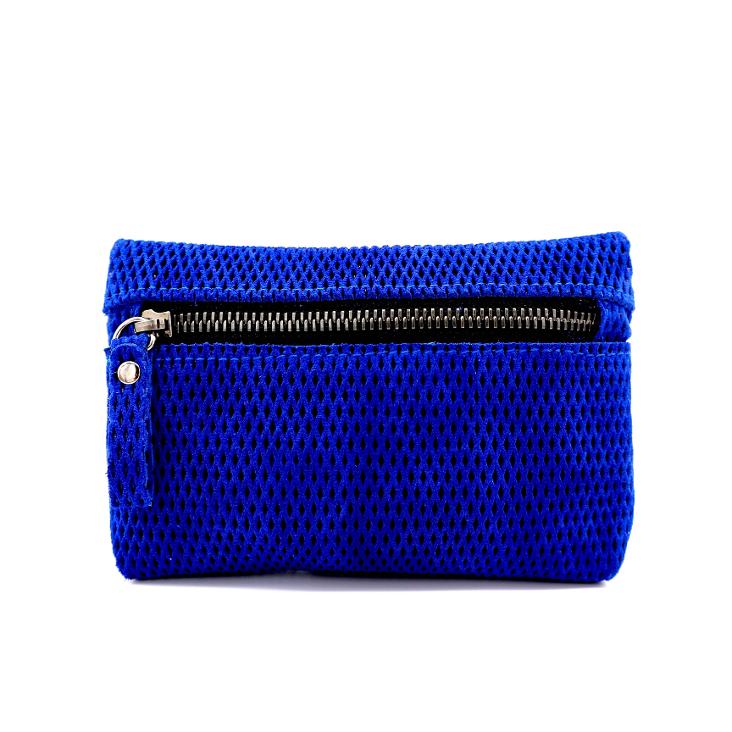 Griesbach – Small Paros Pouch in perforiertem Veloursleder Farbe Blau