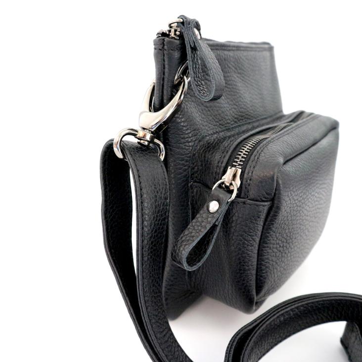 Griesbach – Sporty Pocket Bag aus schwarzem strukturiertem Leder - 2