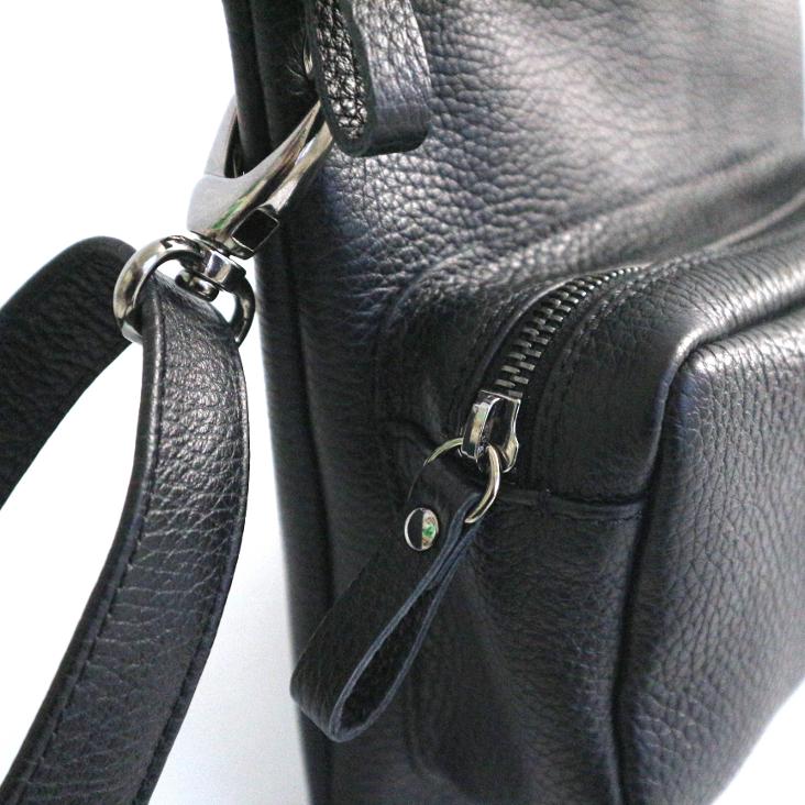 Griesbach – Sporty Pocket Bag aus schwarzem strukturiertem Leder - 3